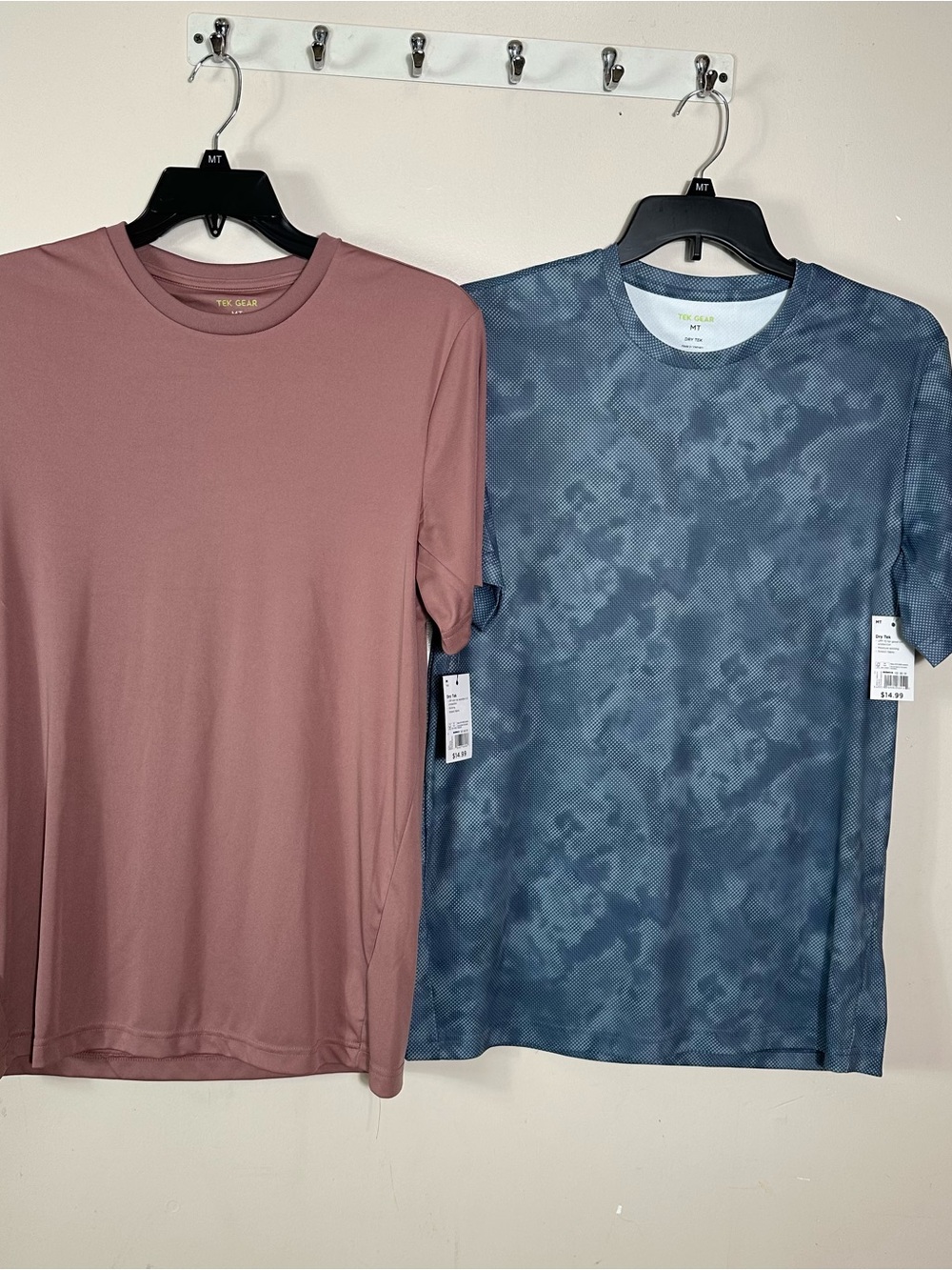 tek gear Men's Short Sleeve Performance Tee - Dusty Rose & Slate Blue Camo